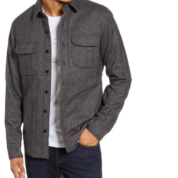 J. Crew Other - ❌SOLD❌Crew Gray Herringbone Flannel Button Down S